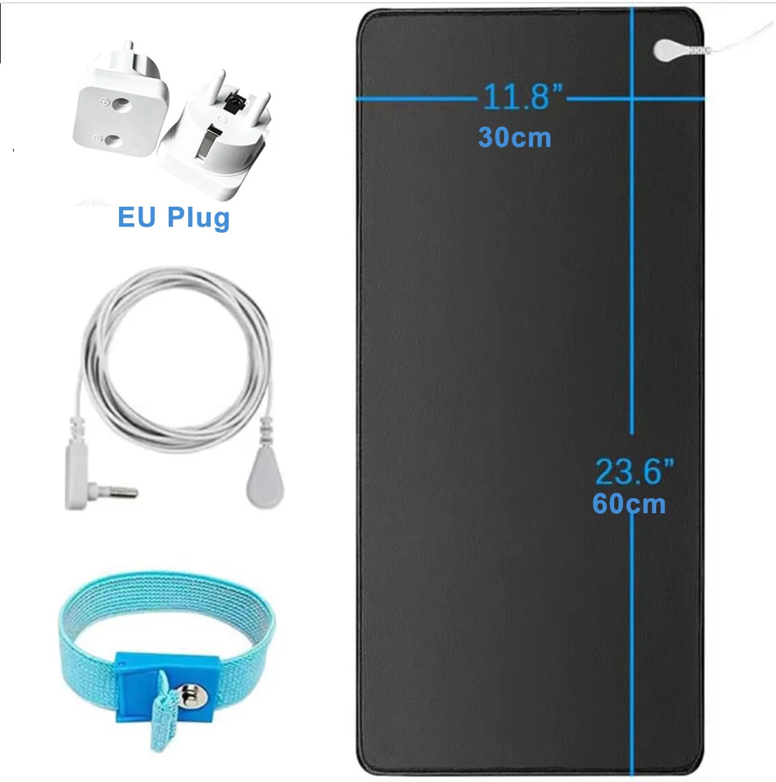 Earthing Mat with Wristband Soft PU Grounding Mat Pad Healthy Balance for Anxiety Relief & Better Sleep Earth Connected Therapy