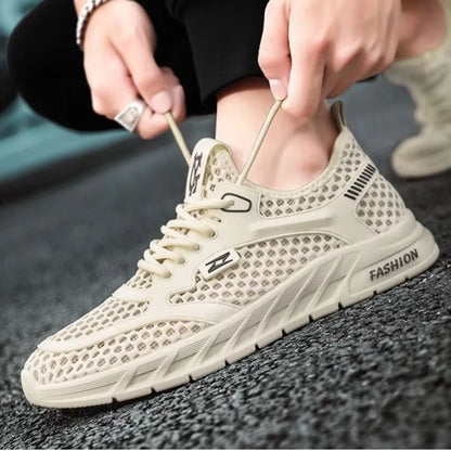 Men'S Mesh Sneakers 2024 Summer Mesh Sports Breathable Casual Shoes Comfortable Men'S Tennis Shoes Lightweight Running Shoes