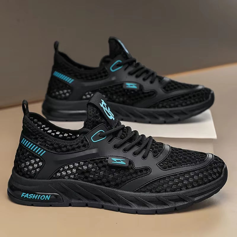 Men'S Mesh Sneakers 2024 Summer Mesh Sports Breathable Casual Shoes Comfortable Men'S Tennis Shoes Lightweight Running Shoes