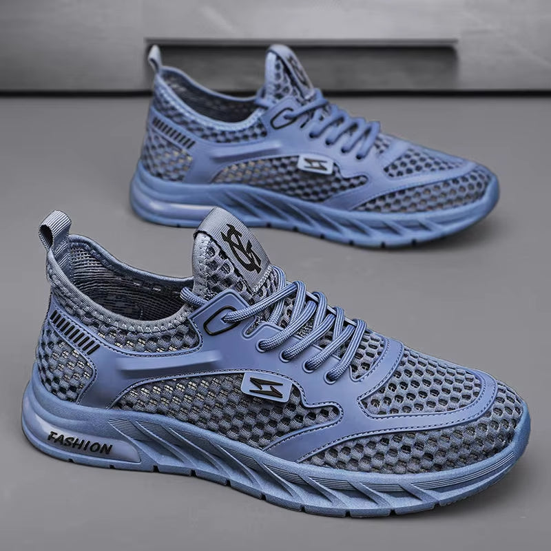 Men'S Mesh Sneakers 2024 Summer Mesh Sports Breathable Casual Shoes Comfortable Men'S Tennis Shoes Lightweight Running Shoes