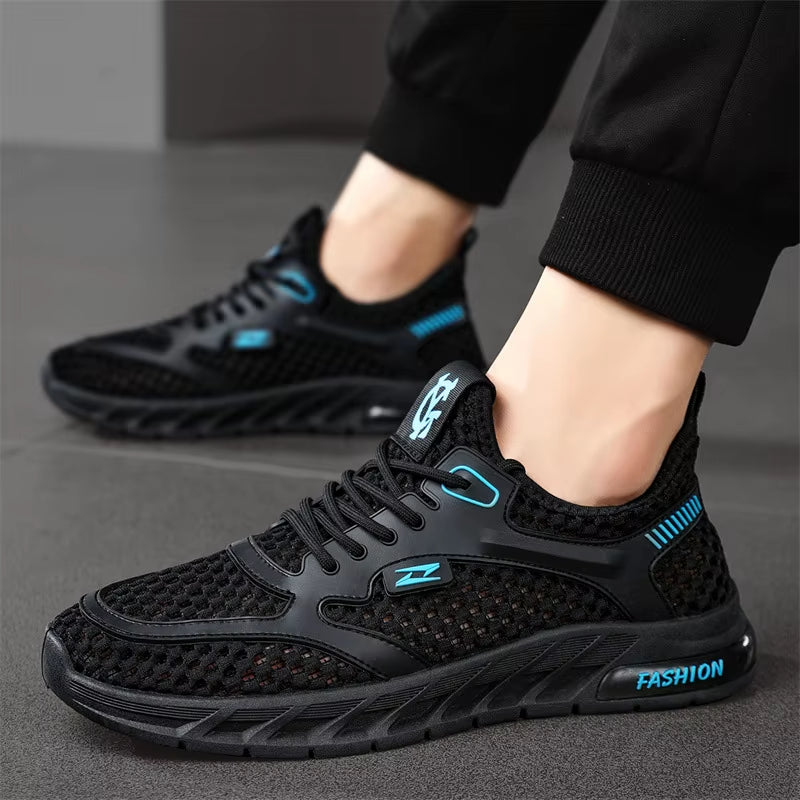 Men'S Mesh Sneakers 2024 Summer Mesh Sports Breathable Casual Shoes Comfortable Men'S Tennis Shoes Lightweight Running Shoes