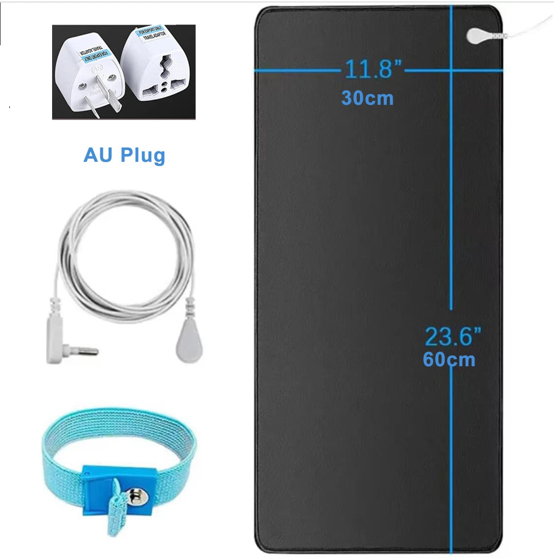 Earthing Mat with Wristband Soft PU Grounding Mat Pad Healthy Balance for Anxiety Relief & Better Sleep Earth Connected Therapy